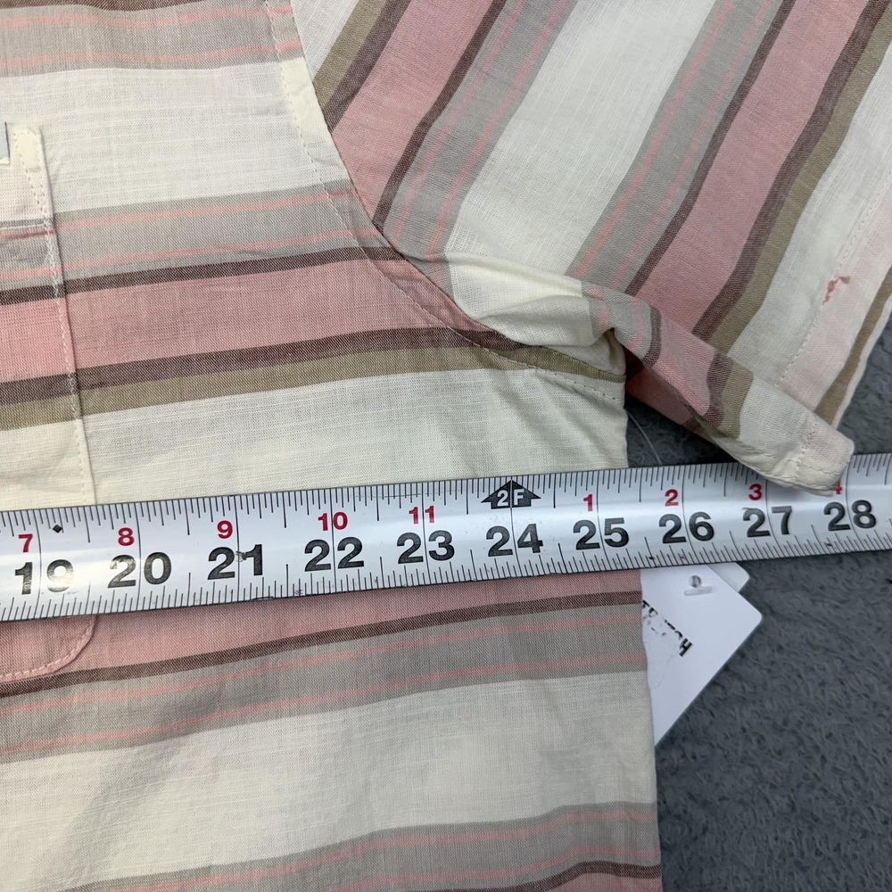 Hurley Shirt Mens 2XL Bone Pink OAO Lido Stripe SS Short Sleeve Button Up Casual - Picture 8 of 13